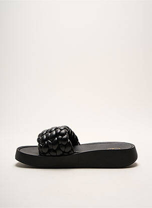 Mulete/saboți țesătură satinată toc de 4 la 6 cm negru ASH femeie