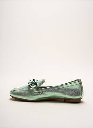 Mocasini material neted toc plat până la 3 cm verde REQINS femeie