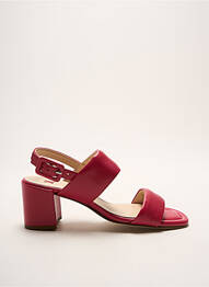 Sandale/pantofi decupați țesătură satinată toc de 4 la 6 cm roz HOGL femme
