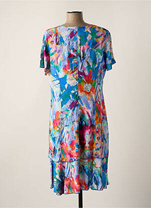 Rochie midi imprimeu floral mâneci scurte albastru GEVANA femeie