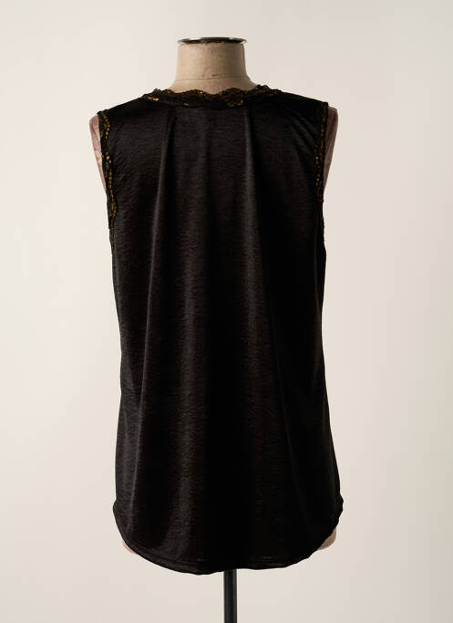 Maiou guler în v fără mâneci negru EGO femme