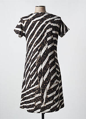 Rochie midi mâneci scurte mâneci scurte maro HAJO femeie