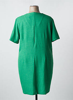 Rochie midi țesătură crep mâneci scurte verde ELEANE femeie