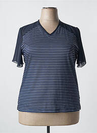 Tricou guler în v mâneci scurte albastru ELEANE femeie