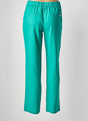 Pantalon drept țesătură poplin mărime normală verde ÉTYMOLOGIE femeie