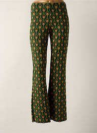 Pantalon evazat talie elastică talie înaltă verde MALIPARMI femme