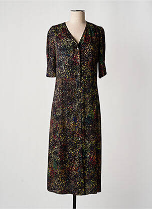 Rochie midi imprimeu fantezie mâneci scurte negru PAUL SMITH femeie
