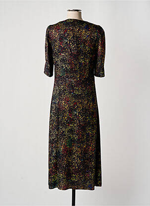 Rochie midi imprimeu fantezie mâneci scurte negru PAUL SMITH femeie