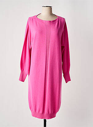 Rochie pulover strânsă pe partea de jos mâneci lungi roz D.EXTERIOR femeie