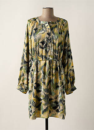 Rochie scurtă croială fluidă mâneci lungi verde SEE U SOON femeie