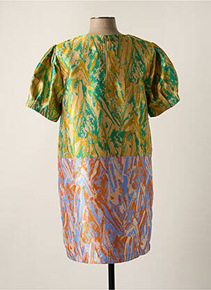 Rochie scurtă închidere cu fermoar la spate mâneci scurte verde SEE U SOON femeie
