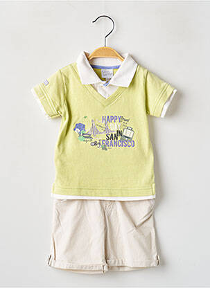 Set șort bej P'TITES CANAILLES băiat