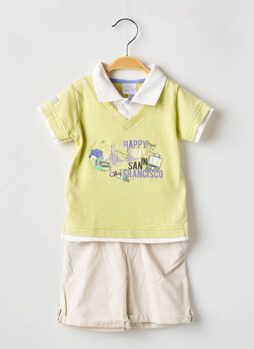 Set șort bej P'TITES CANAILLES băiat