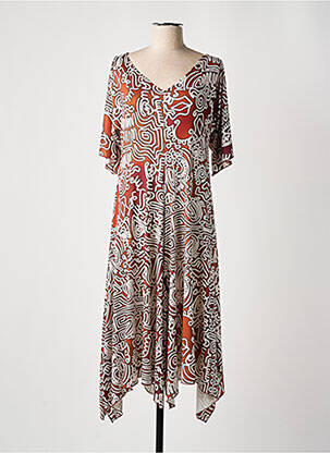 Rochie midi mâneci 3/4 mâneci 3/4 maro AN II VITO femeie