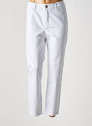 Blugi cu croială slim alb MAT. femeie