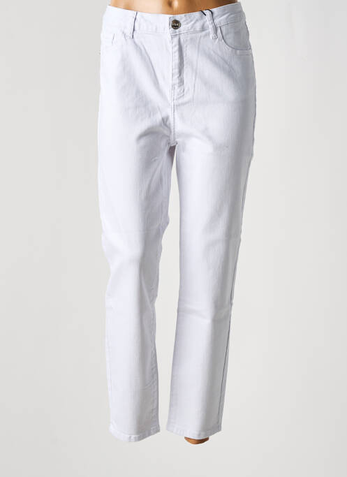Blugi cu croială slim alb MAT. femeie