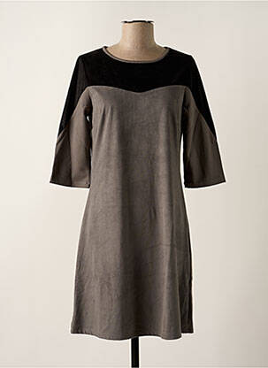 Rochie scurtă mâneci 3/4 mâneci 3/4 gri MALOKA femeie
