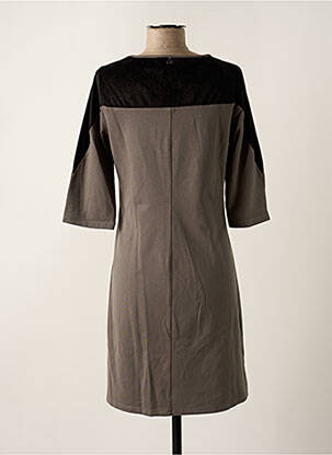 Rochie scurtă mâneci 3/4 mâneci 3/4 gri MALOKA femeie