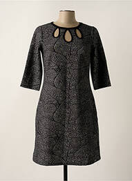 Rochie midi mâneci 3/4 mâneci 3/4 negru MALOKA femeie