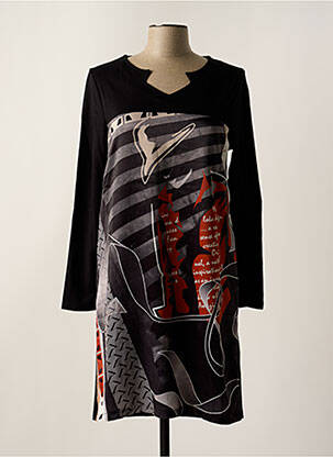Rochie midi mâneci lungi mâneci lungi negru MALOKA femeie