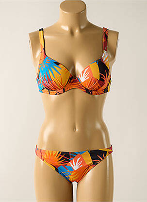 Costum de baie din două piese elasticitate top sutien modelat portocalie OLYMPIA femeie