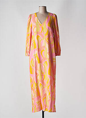Rochie lungă mâneci lungi mâneci lungi roz GRACE & MILA femeie
