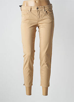 Pantalon 7/8 elasticitate talie joasă bej FIVE femeie