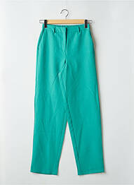 Pantalon chino închidere cu fermoar sub clapetă cu cârlig talie înaltă verde VILA femme