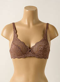 Sutien efect material satinat sutien cupe întregi cu decolteu înalt maro TRIUMPH femme