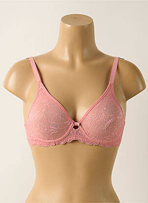 Sutien efect material satinat sutien cupe întregi cu decolteu înalt roz TRIUMPH femeie