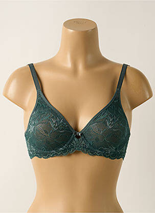 Sutien efect material satinat sutien cupe întregi cu decolteu înalt verde TRIUMPH femeie