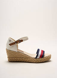 Espadrile închidere cu buclă(e) toc de 4 la 6 cm alb TOMMY HILFIGER femme