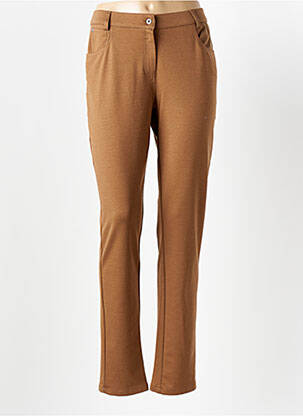 Pantalon slim talie elastică maro GUY DUBOUIS femeie