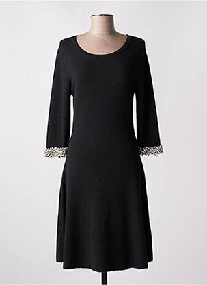 Rochie pulover țesătură din lână mâneci 3/4 negru PAUL BRIAL femeie