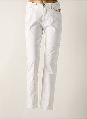 Pantalon slim țesătură poplin mărime normală alb TRUSSARDI JEANS femeie