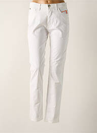 Pantalon slim țesătură poplin mărime normală alb TRUSSARDI JEANS femeie