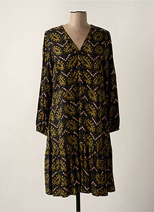 Rochie midi imprimeu fantezie mâneci lungi verde SIGNE NATURE femeie