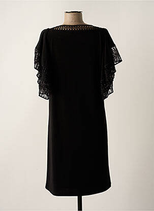 Rochie midi croială fluidă mâneci scurte negru LAUREN VIDAL femeie