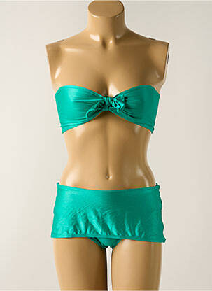 Costum de baie din două piese elasticitate top bentiță verde JENNA DE ROSNAY femeie