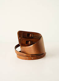 Curea efect material satinat maro HOSS femme
