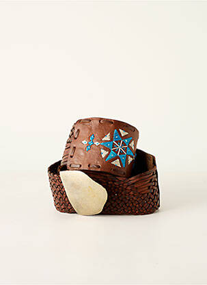Curea efect material satinat maro ETHNOCHIC femeie