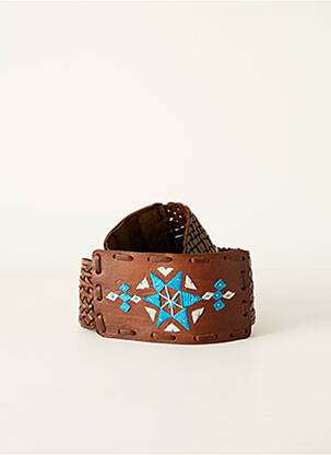 Curea efect material satinat maro ETHNOCHIC femeie