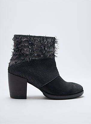 Botine/ghete țesătură satinată toc de 4 la 6 cm negru FELMINI femeie