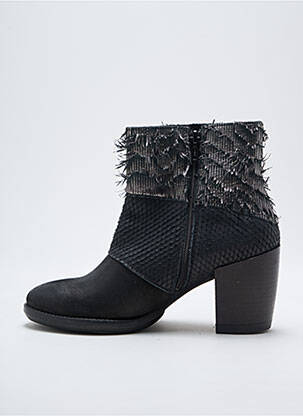 Botine/ghete țesătură satinată toc de 4 la 6 cm negru FELMINI femeie