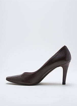 Pantofi cu toc țesătură satinată toc de 4 la 6 cm maro ATELIER MERCADAL femeie