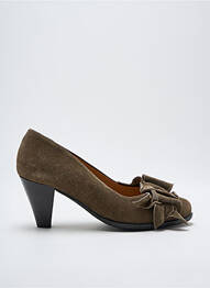 Pantofi cu toc cubanez toc de 4 la 6 cm verde FRANCE MODE femme