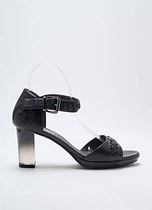 Sandale/pantofi decupați țesătură satinată toc de 4 la 6 cm negru MAM'ZELLE femeie