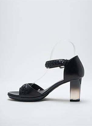 Sandale/pantofi decupați țesătură satinată toc de 4 la 6 cm negru MAM'ZELLE femeie