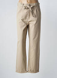 Pantalon drept croială morcov talie înaltă bej GEISHA femme