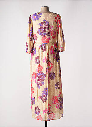 Rochie lungă mâneci lungi mâneci lungi bej GEISHA femeie